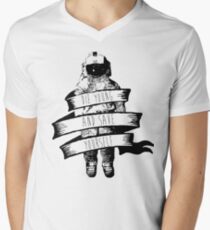 ribbon wrapped astronaut quote V-Neck T-Shirt