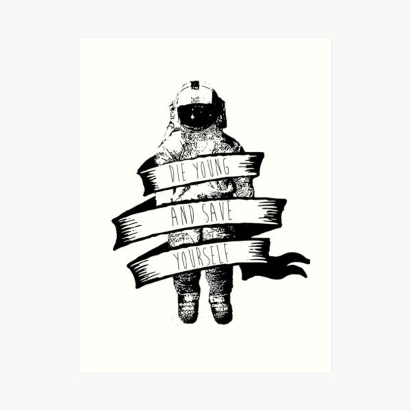 ribbon wrapped astronaut quote Art Print
