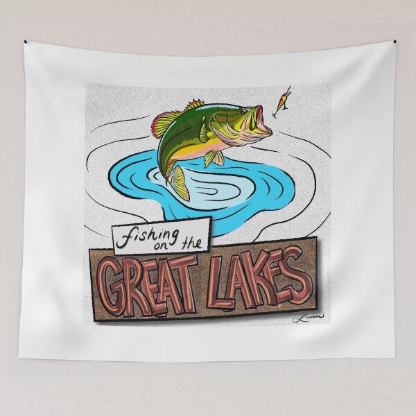 Item preview, Great Lakes Fishing designed and sold by GeoMeetsArt.