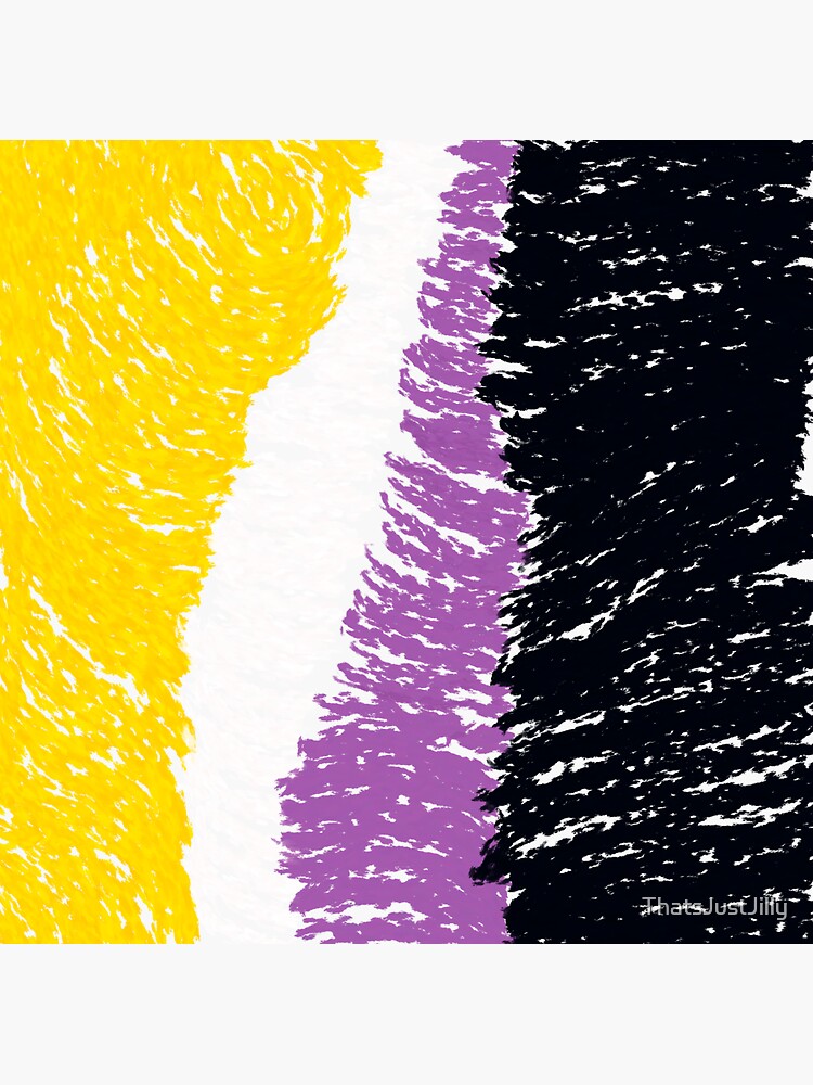 Thumbnail 3 of 3, Sticker, Non-Binary Pride designed and sold by ThatsJustJilly.