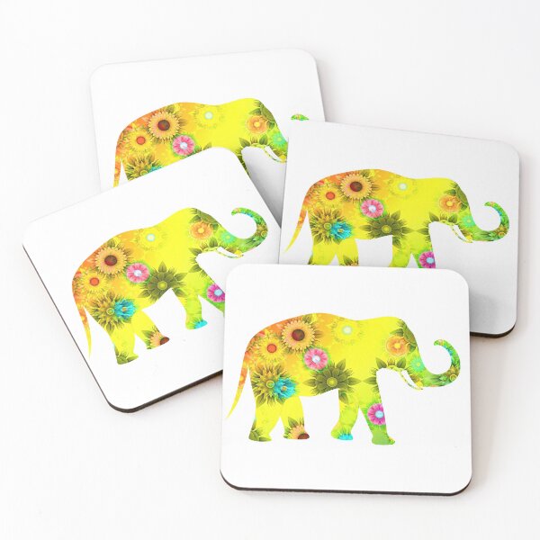 Item preview, Floral elephant sticker, pachiderm, african elephant, trunk, tusk, colorful elephant designed and sold by Nostrathomas66.