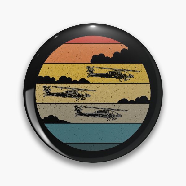Artikelvorschau, AH64 Apache Retro Sunset Helicopter Flying AH-64 Apache Gear entworfen und verkauft von DynamicDesign.
