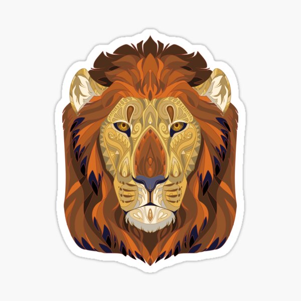 Vista previa del artículo con la obra «Mandala Lion», diseñado y vendido por PaleoPanthera.