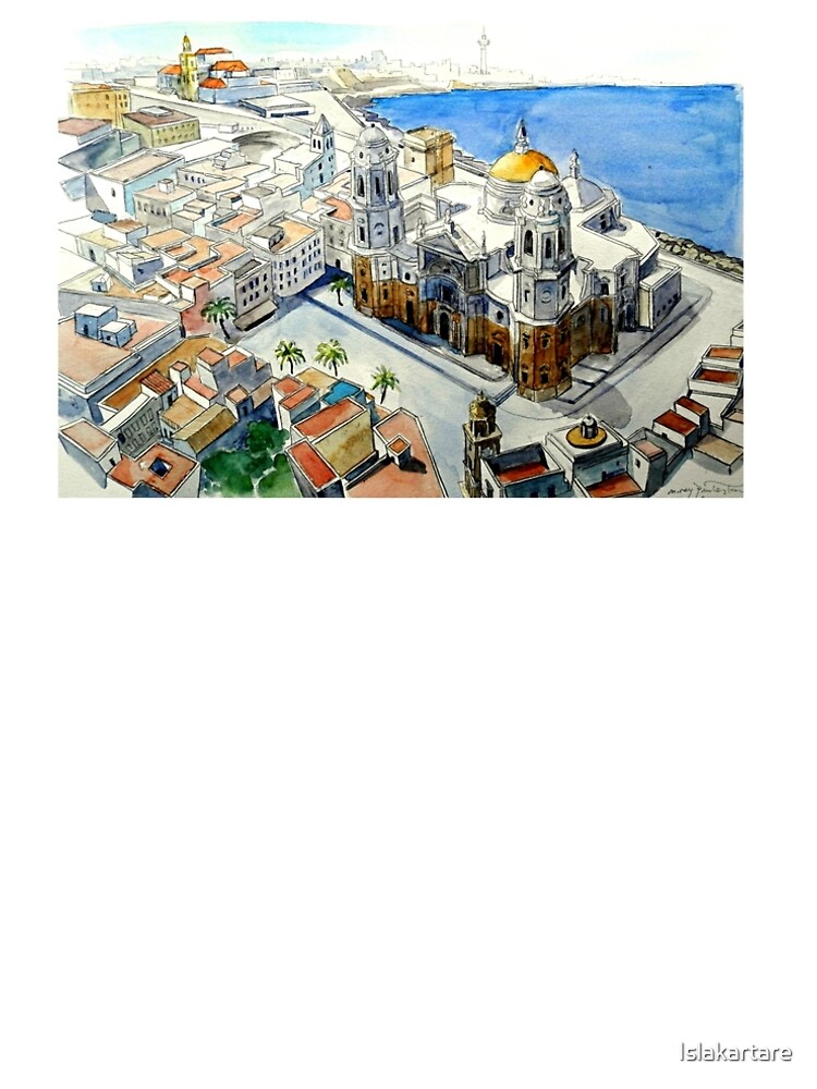 Imagen 4 de 4, Vestido acampanado con la obra Plaza de la Catedral de Cádiz, diseñada y vendida por Islakartare.