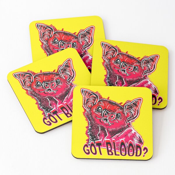Item preview, GOT BLOOD? Neon cute Vampire bat face shirt RED 2 designed and sold by Deathoftheself.