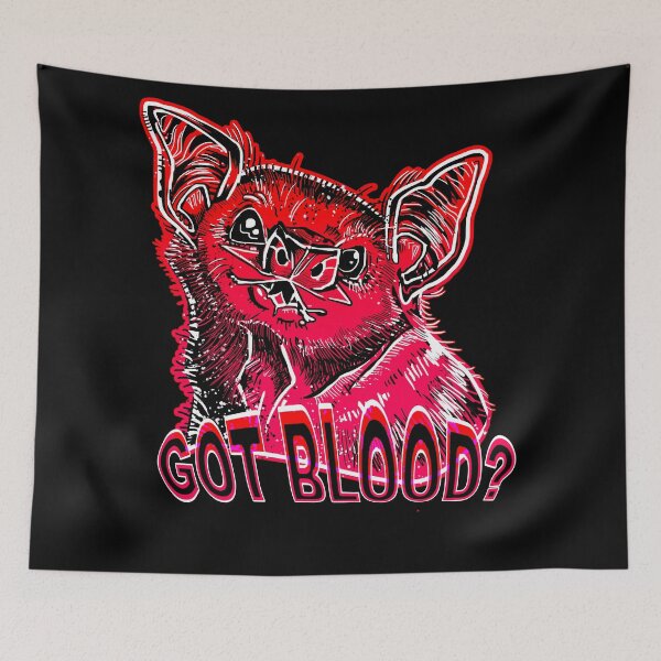 Item preview, GOT BLOOD? Neon cute Vampire bat face shirt RED 2 designed and sold by Deathoftheself.