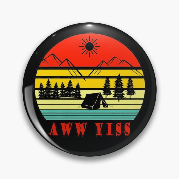 Artikelvorschau, Aww Yiss Lustiges Camping im Freien Retro Berge Wald Natur Geschenk für Outdoorsmen entworfen und verkauft von VisionQuestArts.