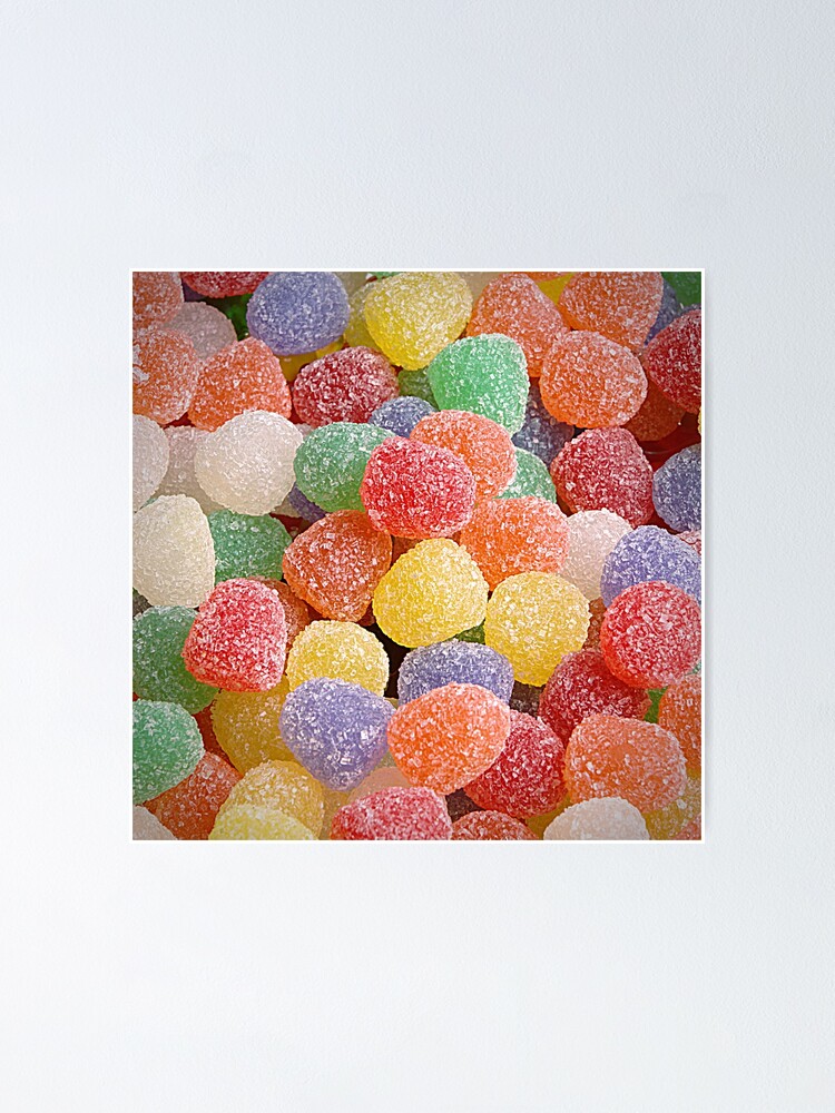 Colorful Sugar Dusted Gum Drops Poster for Sale by NerdyByDesign