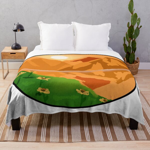 Item preview, Mountain Sunset with Flowers designed and sold by artcat2323.