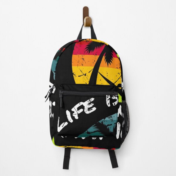 Item preview, Life is Better in a Hammock - Lazy Day Leisure Relaxation Recreation Travel Vacation and Tropical Palm Trees Retro Gift  designed and sold by VisionQuestArts.