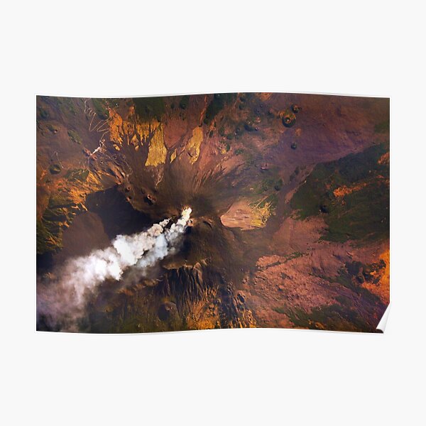 Mount Etna Volcanic Eruption Sicily Italy Space Image Poster