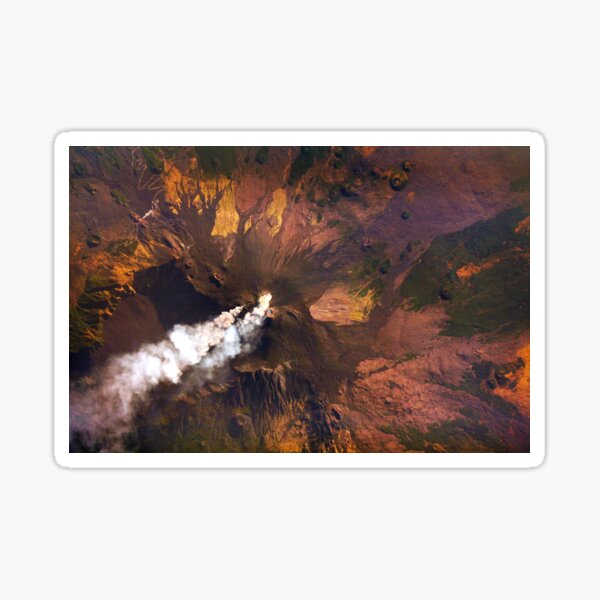 Mount Etna Volcanic Eruption Sicily Italy Space Image Sticker