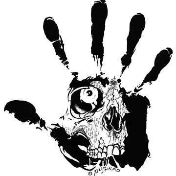 手描きイラストA　スカル　蜘蛛　PUSHEAD Pushead Hand Of Fear