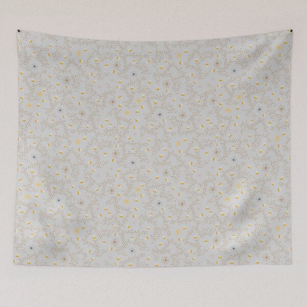 Item preview, Cute Bees, Flowers, and Melittin Molecules in Watercolor On Grey designed and sold by fogoosherie.