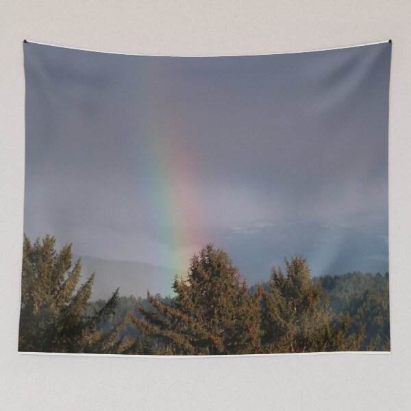 Item preview, Rainbow, Overcast Sky, Trees, and Mountains designed and sold by KsbAesthetics.