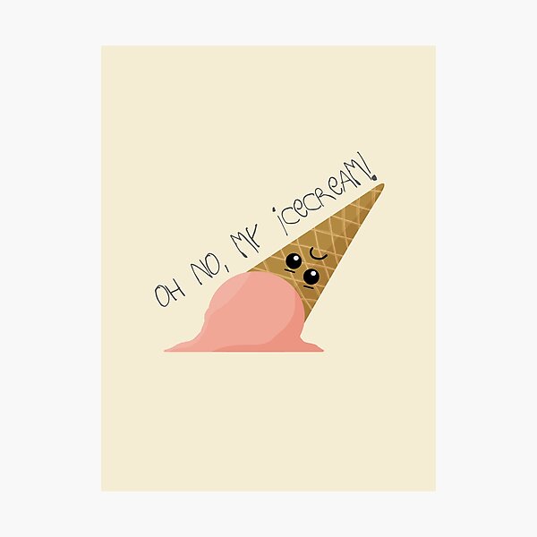 Oh no, my ice cream! Photographic Print