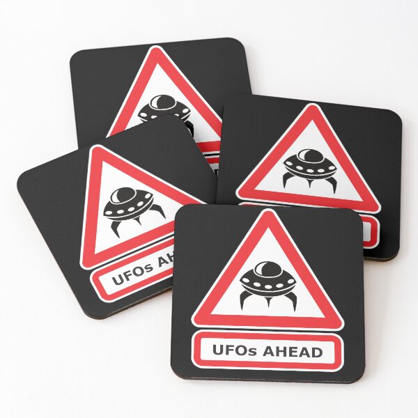 Item preview, UFOs Ahead Funny Street Sign designed and sold by Rhu Creations.
