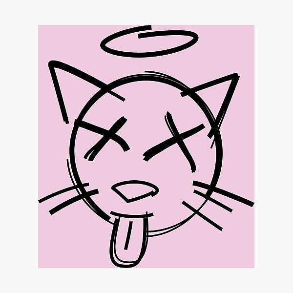 Salty De Vito Cat Logo | Dusty Rose Photographic Print