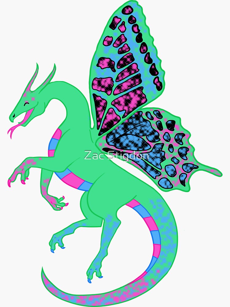 Polysexual Pride Fae Dragon Sticker For Sale By Stupidmasky Redbubble