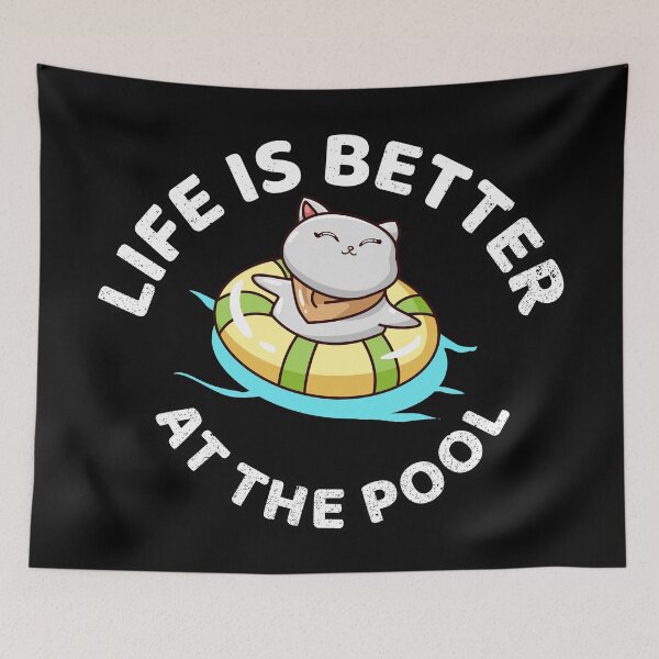 Item preview, Life Is Better At The Pool - Cute Cat designed and sold by ildafdhome.