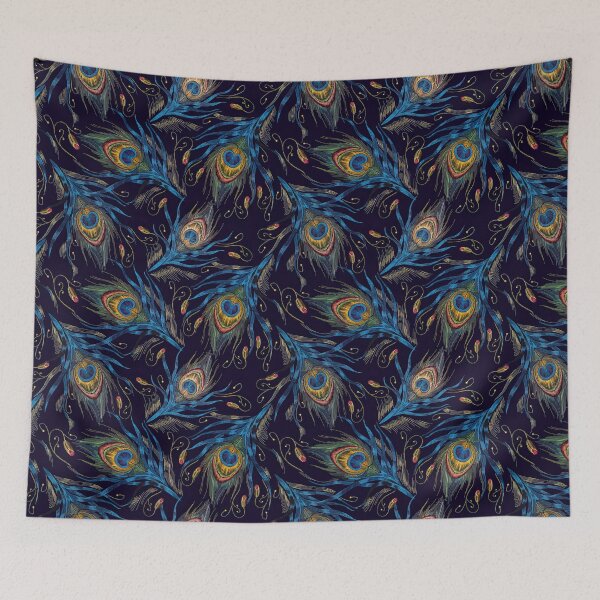 Item preview, Colorful Peacock Feather Seamless Pattern, Peacock Feather Pattern, Peacock Feather Vector Pattern designed and sold by graphic-genie.