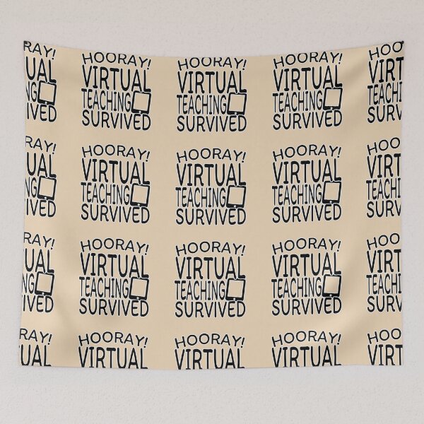 Item preview, Hooray! Virtual Teaching Survived In Black Text designed and sold by eviejay.