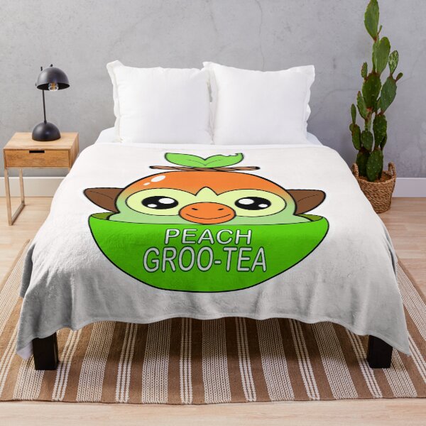 Peach Groo-Tea Grookey  Ice cream Throw Blanket