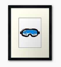 Winter vacation snowboard goggles Framed Print