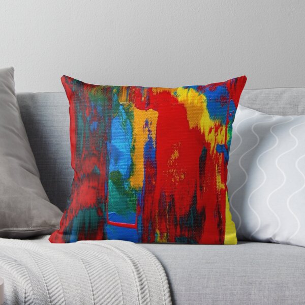 Bright Bold Colorful Abstract Art Throw Pillow