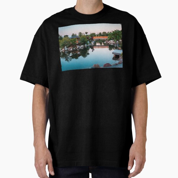 Serene Evening in the Japanese Garden Oversized T-Shirt