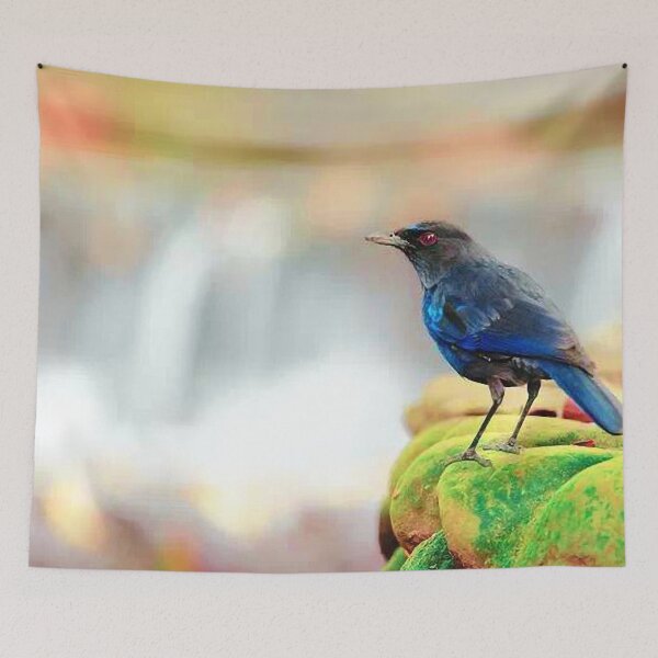 Item preview, Purple Howling Thrush (scientific name: Myophonus caeruleus) has dark blue-purple plumage designed and sold by zenger2021.