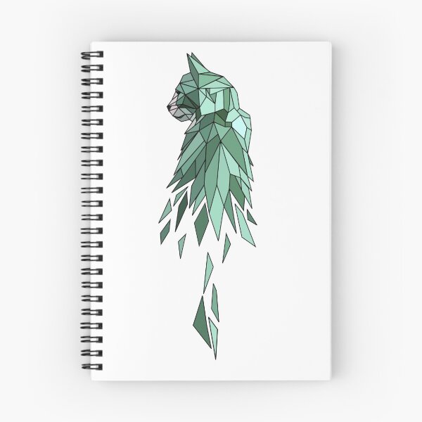 Item preview, Cat in turquoise green in a subtle polygon design designed and sold by PicturePatty.