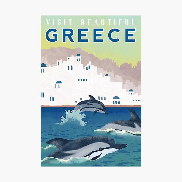 Greece Travel Poster Photographic Print