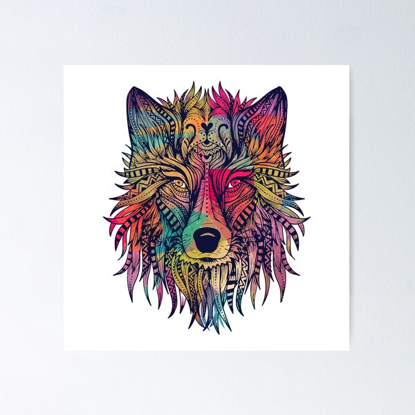 Artikelvorschau, Geometrischer Wolf entworfen und verkauft von freeArt10.