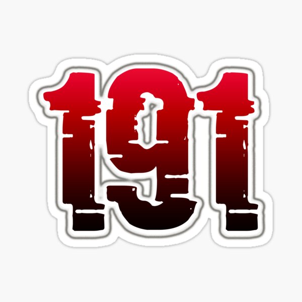 "Creepy Red Number 191" Sticker For Sale By Creepy-red | Redbubble