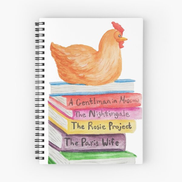 Item preview, Farmhouse Red Hen Chicken Sitting on a Stack of Books designed and sold by Jada Clark.