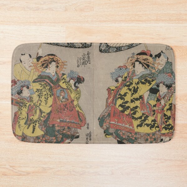 Item preview, The Courtesans Hanamurasaki and Koshikibu of the Tamaya Promenading in the Rain designed and sold by japanese-ukiyoe.