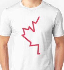 Red half maple leaf Unisex T-Shirt
