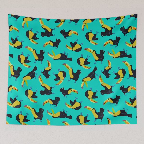 Item preview, Happy toucans - blue designed and sold by scribbli.
