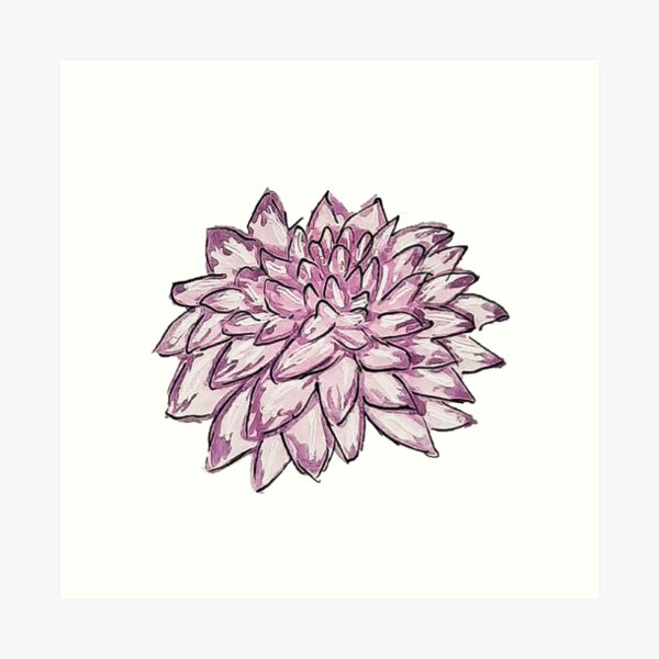 Item preview, Pink Dahlia Wildflower Watercolor and Pen Design designed and sold by Jada Clark.