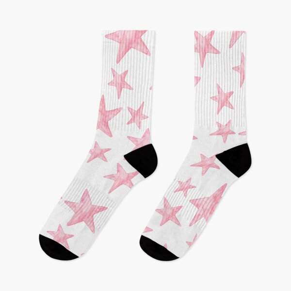Item preview, Pink Watercolor stars on a white background  designed and sold by Gainor Andrews.