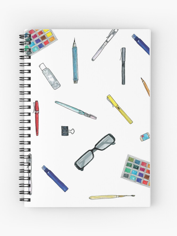 Art Supplies Doodles | Spiral Notebook