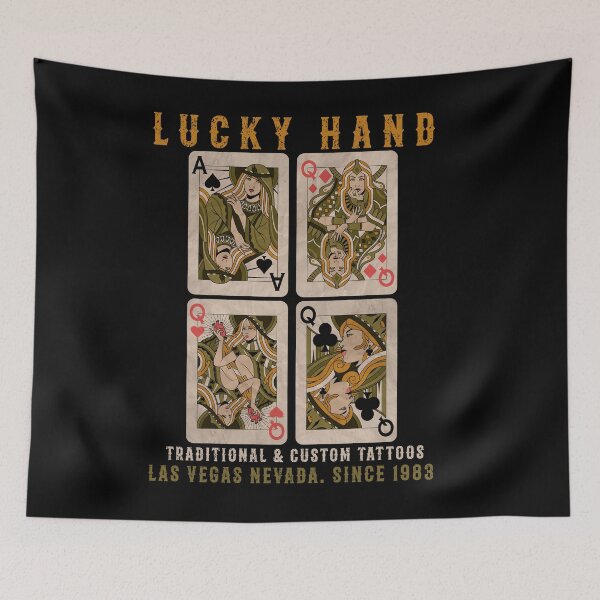 Item preview, Lucky Hand, Tattoo Studio, Playing Cards, Old School Tattoo Design designed and sold by Proverbial Wisdom Design.