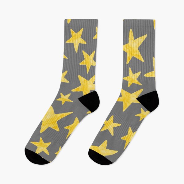 Item preview, Yellow Watercolor stars on a grey background  designed and sold by Gainor Andrews.