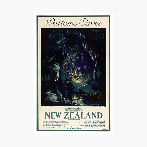 New Zealand Vintage Travel Poster Photographic Print