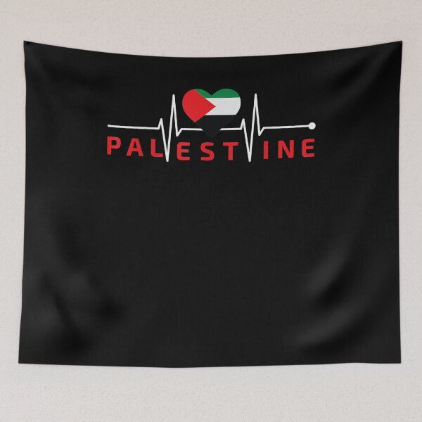 Item preview, Support Love Palestine Heart Flag Ekg  designed and sold by maizreo.