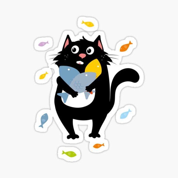 cat fish animals Sticker