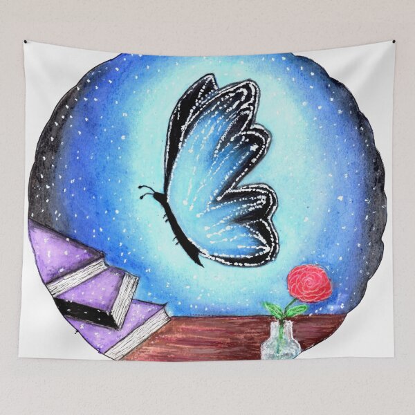 Item preview, Painting : Muse comes as Butterfly at Night Reading  designed and sold by OnigiriDoctor.