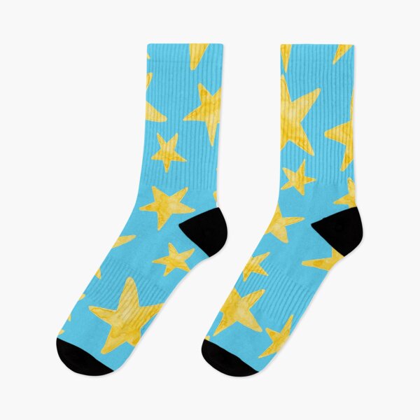 Item preview, Yellow Watercolor stars on a Blue background  designed and sold by Gainor Andrews.