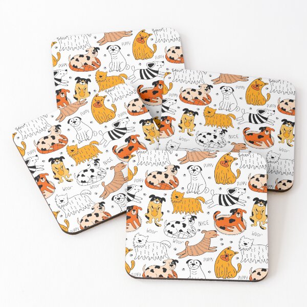 Item preview, Seamless Pattern Of Cute Dogs, Simple Colorful Design designed and sold by PandaSoul.